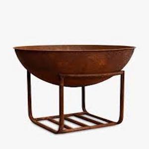 Brasero rond rustique en fer pour extérieur, accessoires de jardin, équipement de randonnée et de camping, pour Noël, l'hiver et Pâques - Product Image 1