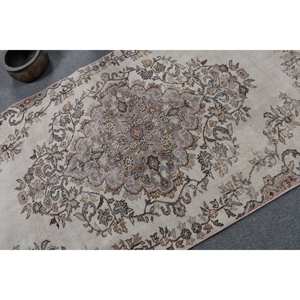 Classic Beige Brown 4.2x7.6ft <b>Vintage</b> Turkish Rug Faux Rabbit Fur Latex Backing Patchwork Hallway Rectangle <b>Sideboard</b> Rugs - Product Image 5