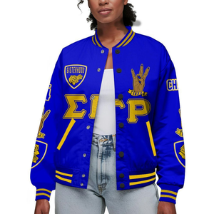 Sigma Gamma Rho 1922 Royal Poodle Varsity Jacket Premium SGRho Greek Life Letterman Heritage Coat - Product Image 1
