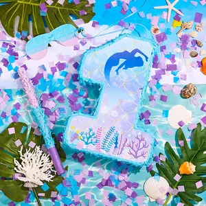 Numero 1 Pinata bellissimo pezzo di decorazione centro gioco di oggetti fotografici per festa di compleanno in carta riutilizzabile accetta divertente sirena Pinata