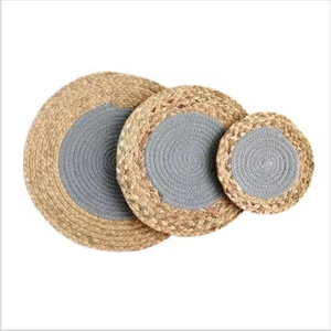Natural Jute Rattan Embroidered Round <b>Placemat</b> Eco-friendly Customizable Home & Hotel Use Made in India - Product Image 6