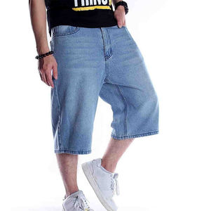 Shorts Vaqueros de Verano para Hombre, Estilo Vintage, Lavado Ácido Azul Claro, Transpirables, Corte Recto, Diseño Desgastado con Efecto Desgastado por el Sol, 2026 HSI - Product Image 5