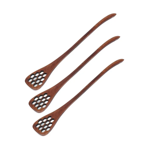 Vente en gros de haute qualité 16 cm de long manche bâton de miel cuillère à miel en bois pour faire à la main brillant poli - Product Image 4
