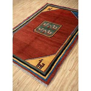 Alfombras de Lana Anudadas a Mano Nuray, Diseño Abstracto con Estampado Animal en Rojo y Naranja para el Hogar, Pasillo, Sala de Estar-Pae-4781 Tamaño 9x12 para Adolescentes - Product Image 2