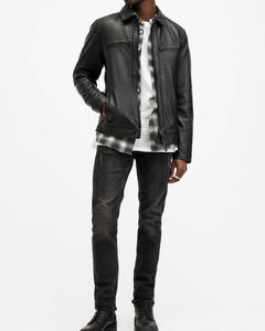 Chaqueta de Cuero de Oveja con Capucha para Hombre, Fabricada a Medida con Calidad Premium, Cierre Frontal, Resistente al Viento, Transpirable, Personalizable - Product Image 4