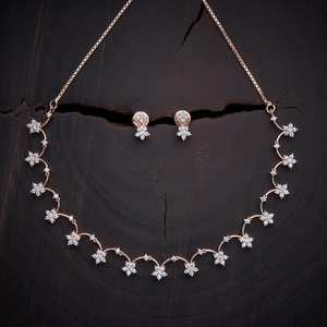Zircon Necklace 156819 Elegant <b>Wedding</b> <b>Accessory</b> with Dazzling Zircon Stones - Product Image 4