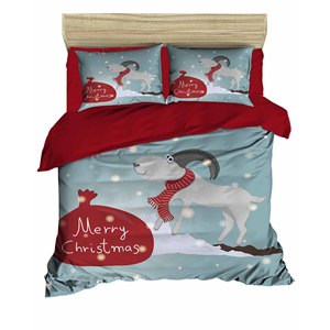 Parure de lit double à imprimé numérique festif de Noël, 100 % coton Ranforce, style classique, pour usage domestique - Product Image 5