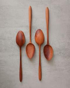 Cuillère en bois moderne en acacia en forme de cœur pour la cuisine, le café, le thé et la crème glacée, cadeau de fête des mères - Product Image 4