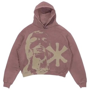 Sudaderas con capucha de peso pesado al por mayor sudaderas de gran tamaño transpirables cómodas parche desgastado personalizado 100% sudaderas con capucha de algodón básicas - Product Image 4