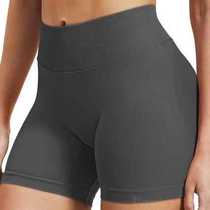 High Quality <b>Women's</b> Seamless Hip Lifting Workout Fitness <b>Shorts</b> Athletic Style High Waist Quick Drying Yoga <b>Shorts</b> with Pockets - Product Image 6
