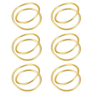 Rond de serviette élégant en métal doré avec fil arrondi pour dîner pour les mariages Hôtels Restaurants pour les fêtes - Product Image 5