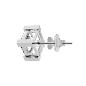 Boucles d'oreilles clous en moissanite VVS très vendues, or massif 14 carats avec coupe princesse, parfaites pour les mariages, les anniversaires, les fêtes, cadeau idéal pour les femmes - Product Image 2