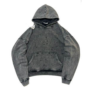 Nouveau style tendance, sweat à capuche uni délavé, lourd, personnalisé, de bonne qualité, prix, coton mélangé - Product Image 1