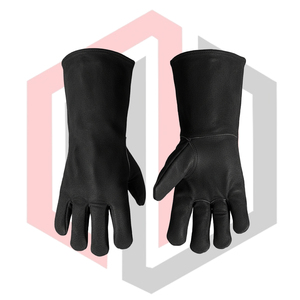 Gants de soudage en cuir de tigre noir, cuir de vache, ajustement ergonomique, antistatiques, épaisseur 7 oz, longueur 16 pouces, sans silicone, sans poudre - Product Image 5