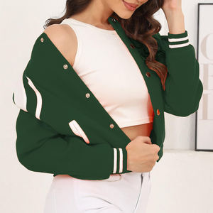 Vestes pour femmes 2025 automne haute qualité coton simple boutonnage lettre courte imprimer élégant Baseball recadrée veste femmes véritable - Product Image 5