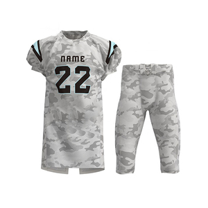 Uniforme de football américain personnalisé pour hommes, maillot de camouflage gris avec pantalon, vêtements de sport en sergé, vente en gros - Product Image 2