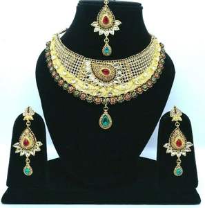 Parure de bijoux de mariée vintage classique plaquée or 24 carats avec zircon royal indien pour femme, idéale pour fiançailles, mariage et fêtes, élégance traditionnelle - Product Image 2