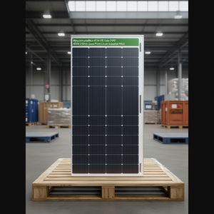 Panneau solaire monocristallin HJT de type N 405W 210mm avec couvercle avant en verre sur palette industrielle - Product Image 3