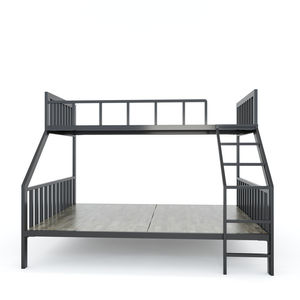 Rubber <b>Wood</b> & Iron Frame <b>Bunk</b> <b>Bed</b> 160x200x160cm <b>Wood</b> Style Solid Design Industrial Extendable & Storage GT003 - Product Image 2