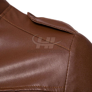 Chaqueta de Cuero para Hombre, Nueva Moda, Cuello Alto, Logotipo Frontal, Transpirable, Ecológica, Resistente al Viento, para Invierno - Product Image 4