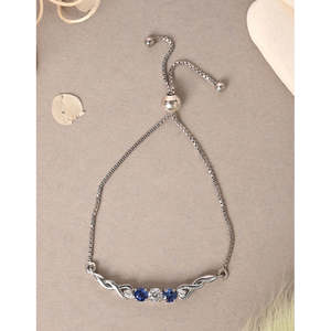 Bracelet tennis saphir en argent 925 plaqué rhodium or 14 carats - Product Image 2
