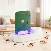 Piège à mouches LED rechargeable pour la maison, la cuisine et l'intérieur Attrape-insectes électrique sans fil avec 10 lumières UV Piège à mouches de bureau