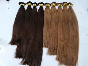Cuticule vierge de qualité internationale Double étiré Remy kératine U/V pointe extensions de cheveux pré-collés cheveux tressés bruts naturels - Product Image 6