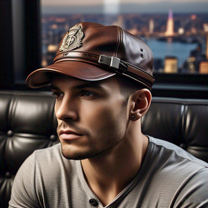 หมวกเบสบอลหนังคุณภาพสูงสำหรับทุกเพศ, หมวกเบสบอลหนัง6แผง - Product Image 4