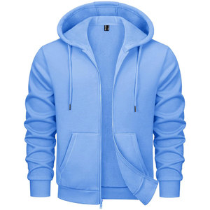 Sweat à capuche personnalisé en coton lourd 100% à manches longues avec fermeture éclair sur le devant, polaire 300 GSM, marque privée, fournisseur OEM, faible MOQ, gaufré pour hommes - Product Image 2