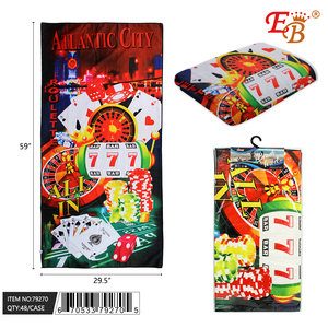 Toalla de Playa Personalizada del Casino de Atlantic City, 30x60, Diseño Jacquard con Logotipo de Flamenco, Secado Rápido, 48 Piezas/Caja, Patrón de Sublimación - Product Image 1