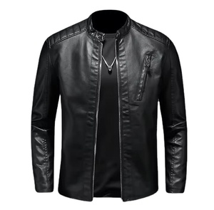 Chaqueta de Cuero para Hombre, Talla Grande, Cuello Alto, Estilo Casual, Nueva Colección Otoño 2025 - Product Image 2