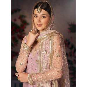 ชุดสلوار คามีซสำเร็จรูปสีลาเวนเดอร์อ่อนสวยงาม พร้อมงานปักสำหรับชุดราตรี - Product Image 3