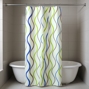 Rideau de douche en plastique multicolore LIANE (240x200cm) Modèle TVI 1343 2430 pour Gedy, taille polyvalente pour salles de bain - Product Image 3