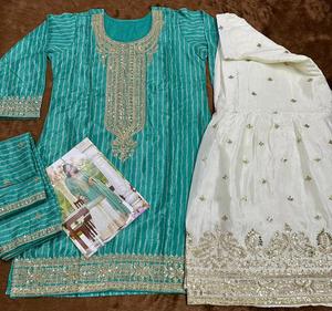 Ropa DE BODA Chinon seda con estampado digital y bordado de lentejuelas Salwar traje mujer moda compras en línea al precio más bajo - Product Image 4