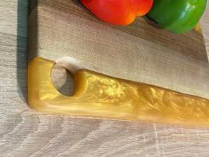 Tabla de cortar de madera y resina al por mayor para cocina y Hotel, tabla de cortar elegante para preparación de alimentos - Product Image 4