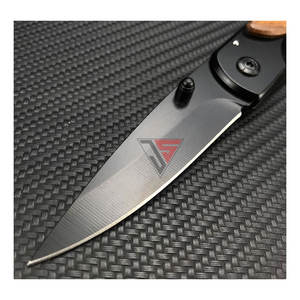 Couteau de poche pliant personnalisé pris en charge par l'OEM en acier inoxydable et manche en bois pour application de chasse et de combat - Product Image 3