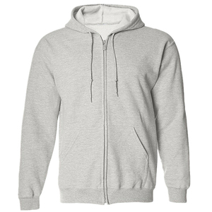 Sudadera con capucha de gimnasio de entrenamiento de Algodón 100% con logotipo personalizado para hombre, suéter de lana en blanco con patrón sólido y cremallera de cara completa para invierno - Product Image 2