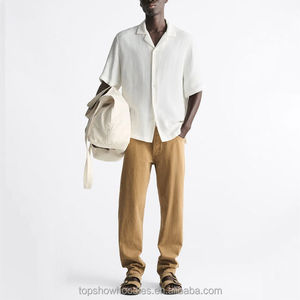 เสื้อเชิ้ตผู้ชายแบบลำลอง คอวี แขนครึ่งตัว ติดกระดุม ผ้าป๊อปลิน ระบายอากาศได้ดี ป้องกันรอยยับ ผลิตจากผ้าฝ้ายออร์แกนิค 100% รับผลิตตามแบบ OEM - Product Image 4