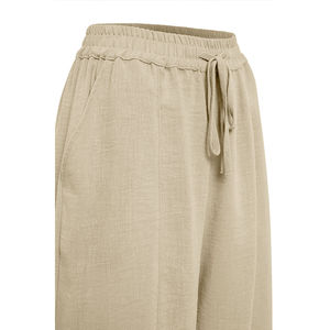 Women's Casual <b>Harem</b> Pants High Waist Breathable Plain Dyed Wrinkled Straight <b>Trousers</b> - Product Image 2