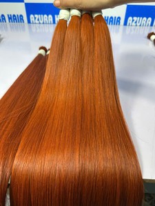 Azura <b>Hair</b> Vietnamese Remy Virgin Human <b>Hair</b> <b>Extensions</b> Super Double Drawn Ends Bulk Attachment <b>Auburn</b> Color 100gr/pack Factory - Product Image 5