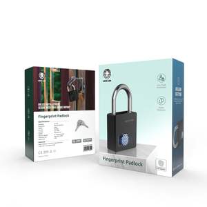 Green Lion <b>Mini</b> Fingerprint Smart <b>Padlock</b> High Quality Golden Supplier Security Device with Brass Cylinder - Product Image 3