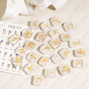 Premium Quality <b>Crystal</b> Quartz Rune <b>Set</b> Natural Healing Gemstones For Meditation Decoration - Product Image 4