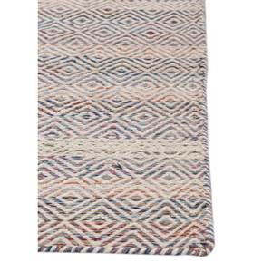 Alfombra Tejida a Mano Abrash de Lana y Viscosa, Diseño Geométrico Rectangular en Rojo y Naranja, para Dormitorio o Sala de Estar - Modelo - Product Image 4