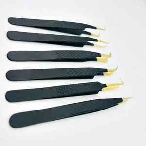 Pinzas de Acero Inoxidable de Marca Privada con Puntas de Fibra Dentadas para Extensiones de Pestañas - Antiestáticas, Color y Logotipo Personalizables - Product Image 5