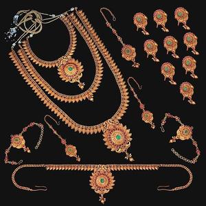 Shubham FBK0062 White <b>Rose</b> <b>Gold</b> Wedding Party <b>Jewellery</b> <b>Set</b> Pota Stone Copper Bridal <b>Gold</b> Plated Zircon Diamond Fine Jewelry - Product Image 1