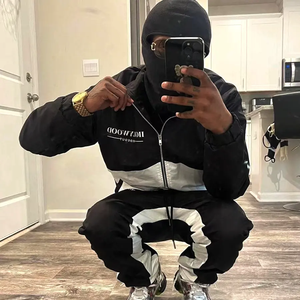 OEM người đàn ông của biểu tượng tùy chỉnh in Nylon Tracksuit Jogger quần trùm đầu ve áo Áo gió loe Sweatpants chống tĩnh điện Trọng lượng nhẹ 2 - Product Image 6