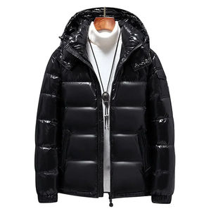 Men's Custom High Street Style Puffer Jacket Best Quality <b>Winter</b> <b>Coat</b> with <b>Long</b> Zipper Closure Stand Collar Promotional Fashion - Product Image 1