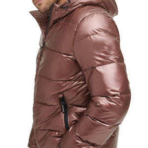 Chaqueta acolchada elegante informal para hombre para otoño e invierno suave y cálida con cuello levantado, cierre de cremallera ligero para clima frío - Product Image 4