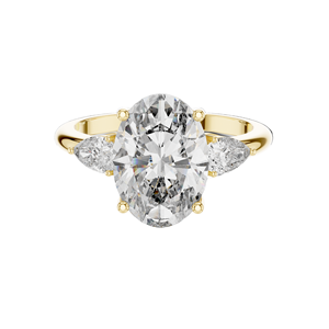 Bague à trois pierres en diamant de laboratoire taille ovale 3,1 carats, clarté VVS-VS EF, or 18 carats, 14 carats, 10 carats et argent 925, rose, jaune, blanc - Product Image 3
