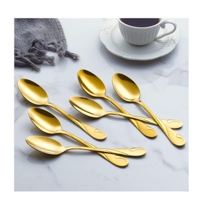 Juego de cubiertos de acero inoxidable con espejo de 6 piezas con diseño en relieve único Fiesta de comedor sofisticada de diseño elegante de calidad superior - Product Image 3